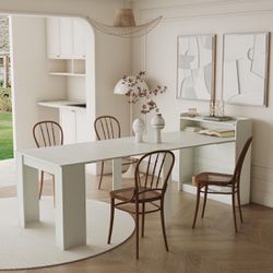 White Expandable Dining Table (20” - 98”) For Small Spaces [DISPLAY - ALREADY BUILT] **Retails for $370 