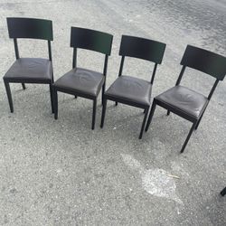 Solid Wood And Natural Leah Upholstery Chairs (4x) ($50 Each)