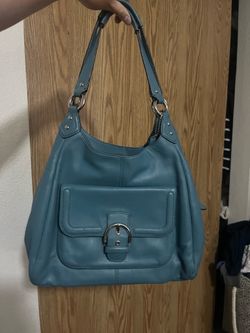 Teal-ish blue vintage coach cambell hobo bag