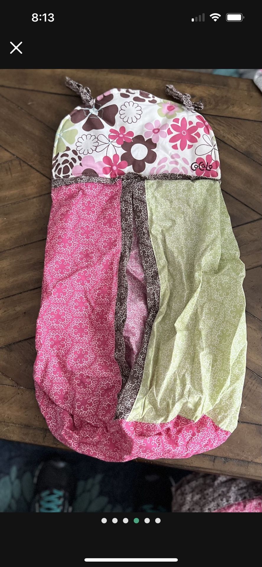 CoCaLo Taffy Baby Room Set - Comforter, mobile, valance, wall decorations and diaper Stacker