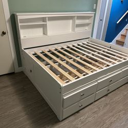 Full Size Bed Frame With Tons Of Storage