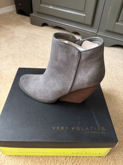 Gray Suede Booties