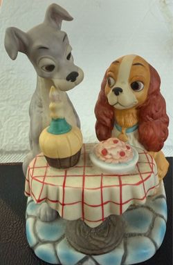 vintage porcelain lady and the tramp figurine