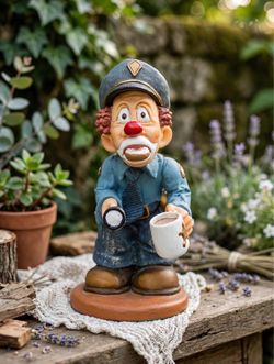 Funny Police Officer Clown Figurine Handcuffs Coffee Cup Cop Collectible Decor