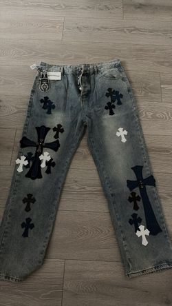 Chrome Hearts Cross Patch Denim Jeans