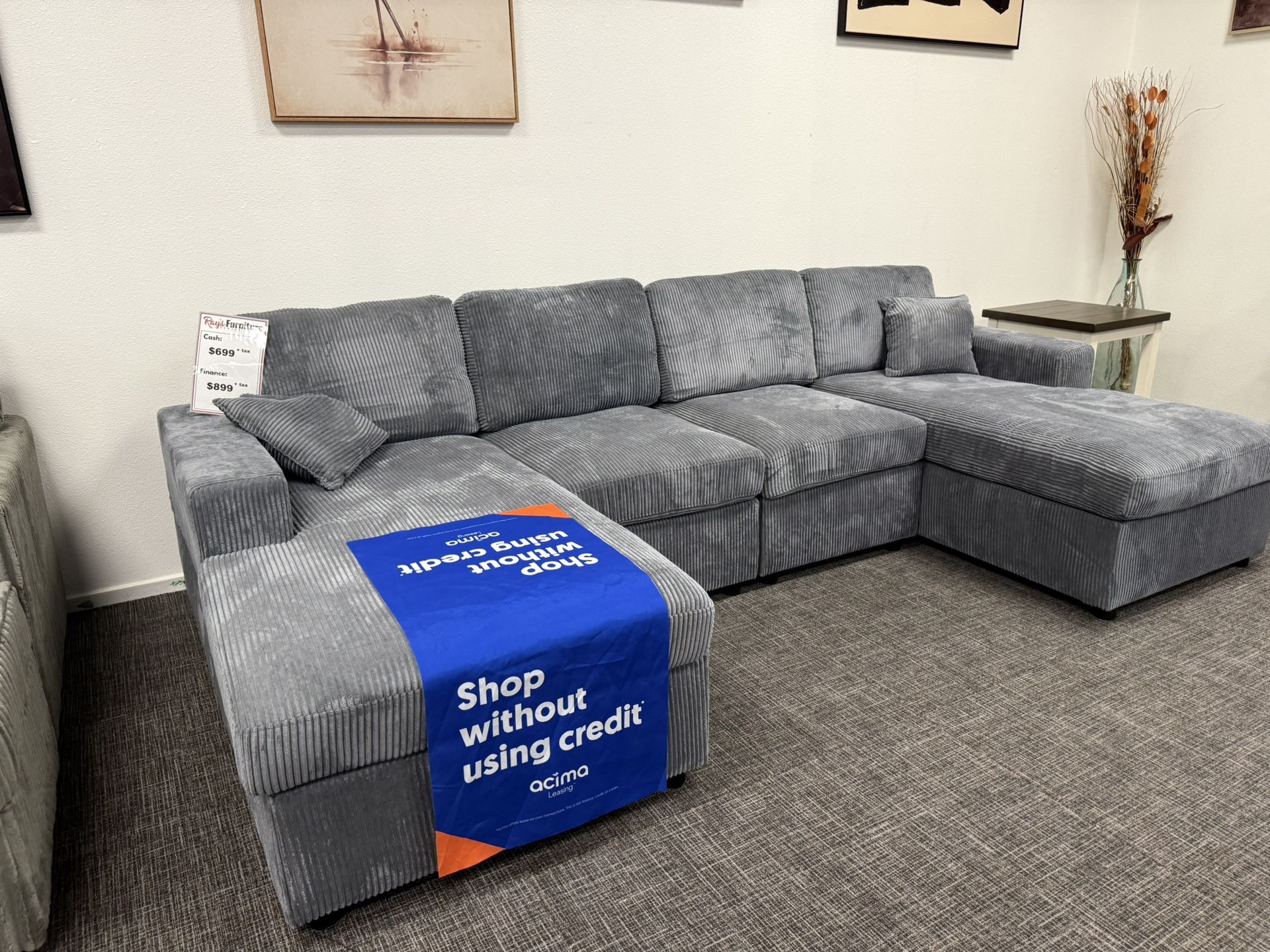 Gray Sofa Sectional Double Lounge Set - Free Deliver Promo 