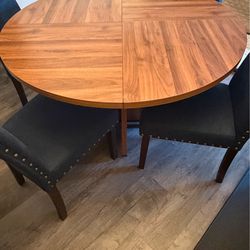 47 inch round farmhouse kitchen table for 4
