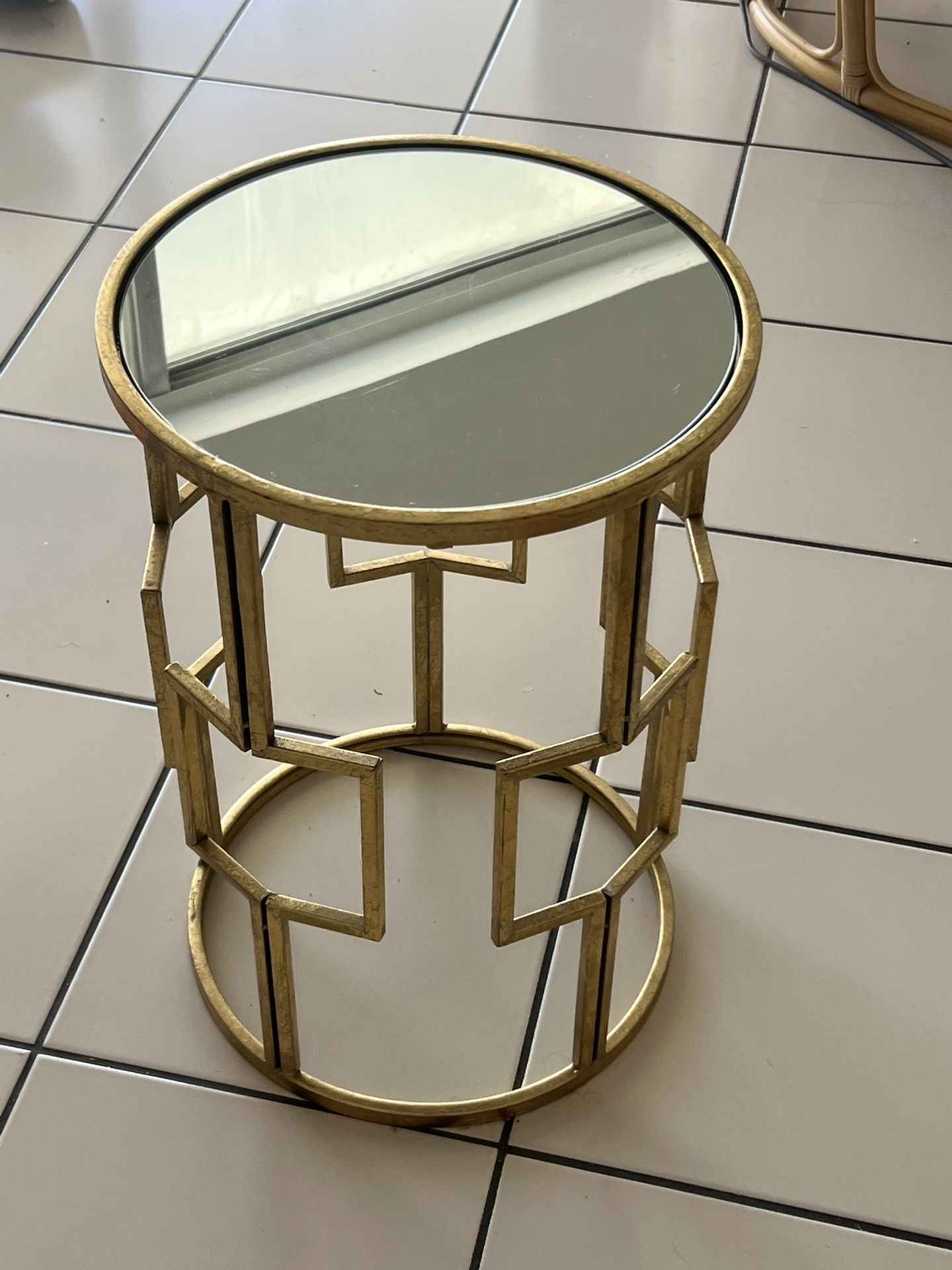 Beautiful mirrored gold side table 