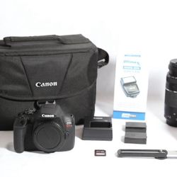 Canon EOS Rebel T7 DSLR Camera, 18-55mm f/3.5-5.6 + 75-300mm f/4-5.6 Lens Bundle