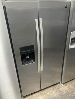 Stainless Steel Side-by-Side Refrigerator with Ice Maker