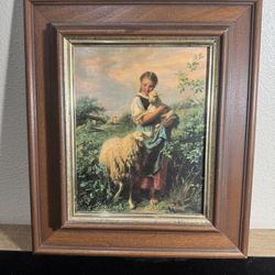 The Shepherdess by Johann Baptist Hofner on Canvas 11x14”