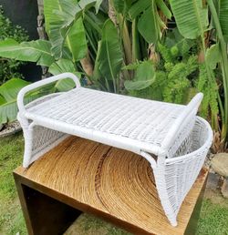 Vintage wicker lap tray