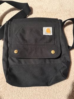 Black Carhartt cross body snap bag