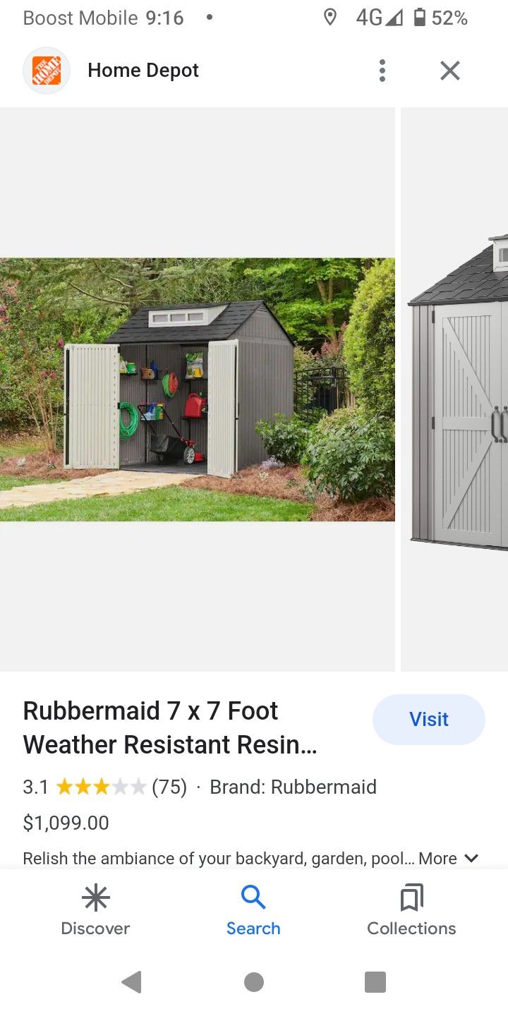 Rubbermaid 7x7 Storage Shed. Brand New. 750 OBO. Delivery Available
