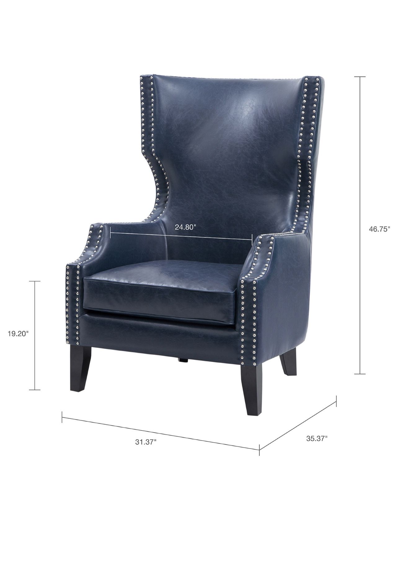 Blue Wingback Arm Chairs - Set of 2 - BRAND NEW