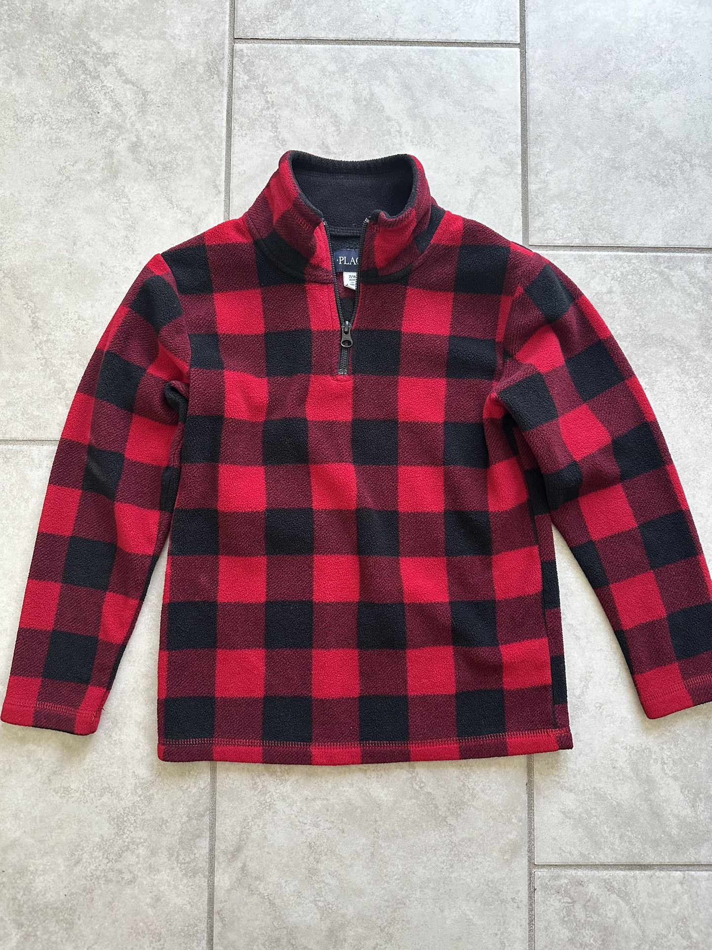 Place Red/Black 1/4 zip Pullover Sweater - Size Youth M 7/8