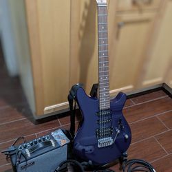 Electric Guitar package with Amp, Cables, Studio Headphones, Capo, Stand & Picks