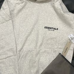 Light oat / light grey essential hoodie