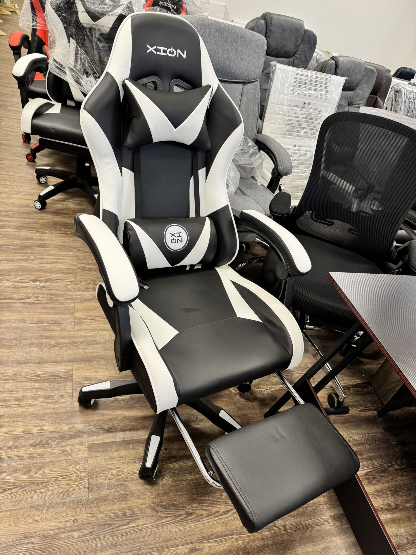 Raven Xion Gaming Chair with Ergonomic comfort High backrest with lumbar cushion with removable vibration and pillow