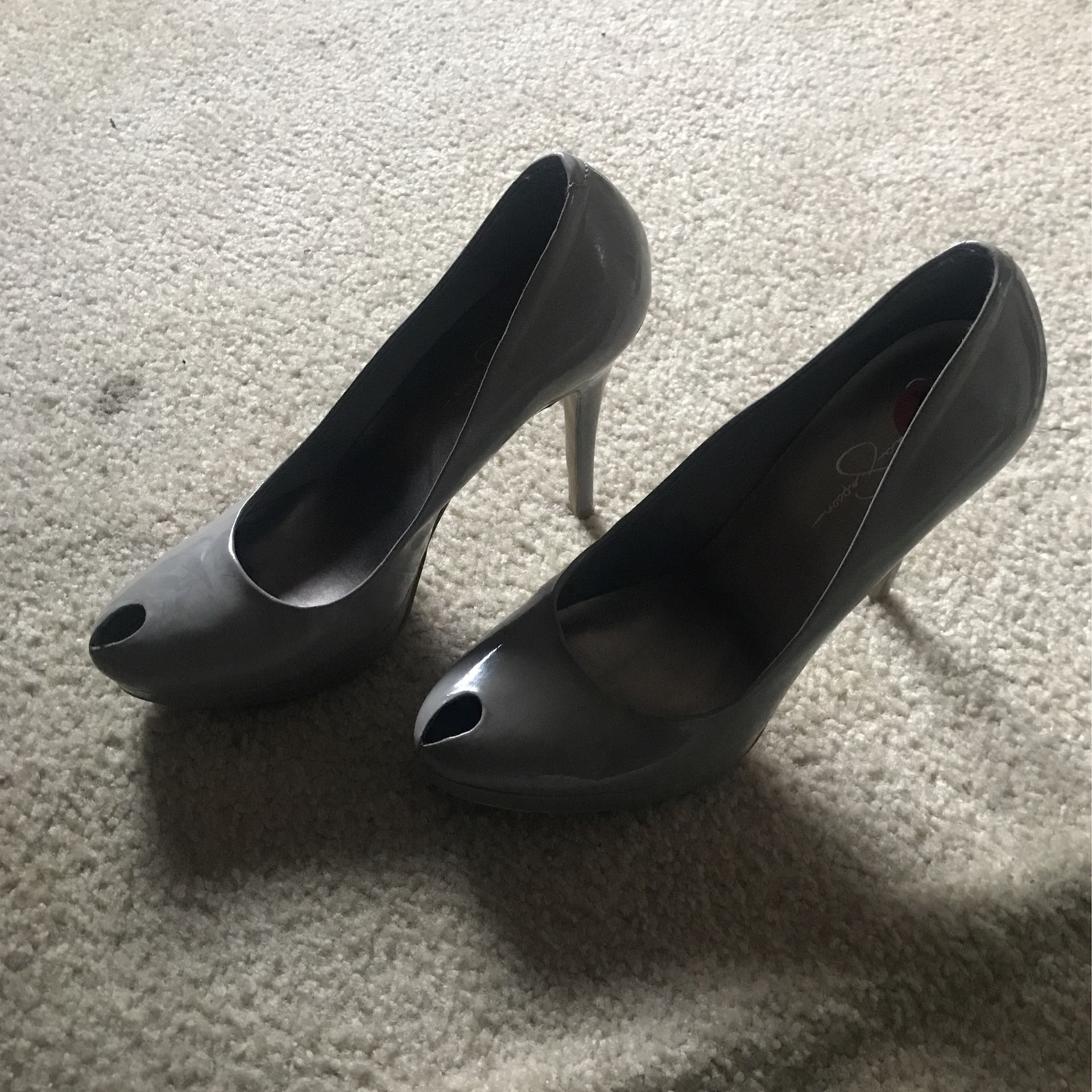 Gray Peep Toe