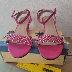 Pink Sandal Ankle Low Heel Shoes