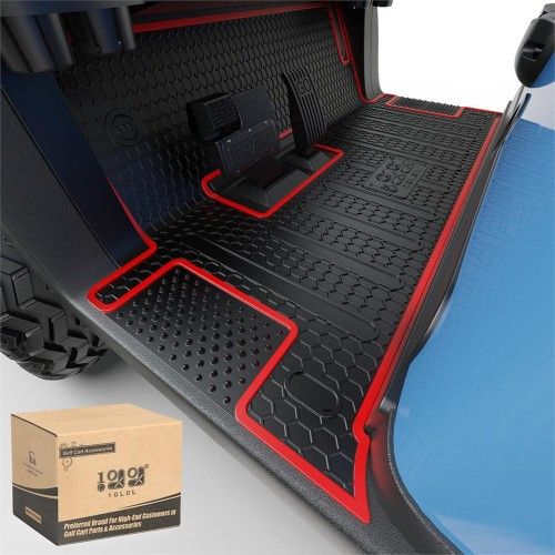 10L0L Golf Cart Mat-Premium Rubber Mat Heavy Duty Non-Slip for Club Car