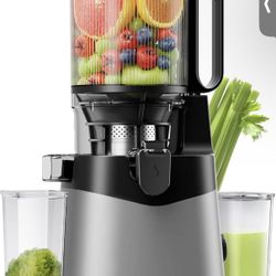 Cold Press Juicer, 5.8" Wide Feed Chute Juice Extractor Machine with 400W, High Juice Yield, Slow Masticating Juicer for Whole Vegetables & Fruits, Da
