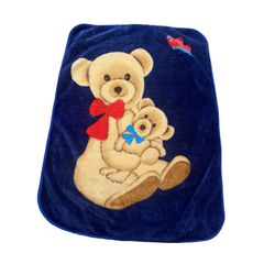 Teddy Bear Teddies Butterfly Blue Baby Blanket