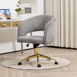 Cordoray Gray Stylish Desk Chair! (Gray w/Gold base)