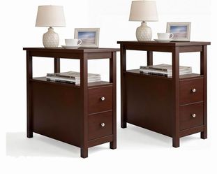 New Espresso End Table Set of 2