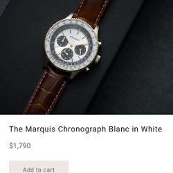 The Marquis Chronograph Blanc In White 