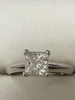 Princess Cut Lab Created Diamond Ring Size 7 New Ring  Platinum 