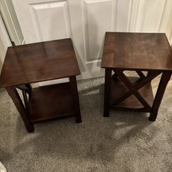 2  Wood End Tables 