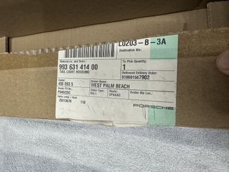 1(contact info removed) Porsche 911 993 Right Tail Light (contact info removed)1400 OEM Used