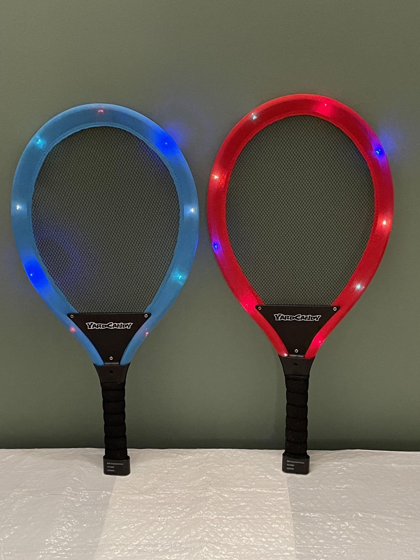 Two (2) LED Illuminated Lightweight Badminton Rackets - posted price is firm for BOTH rackets together.