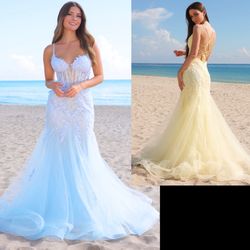 New With Tags Beaded & Embroidered Corset Bodice Formal Dress & Prom Dress $259