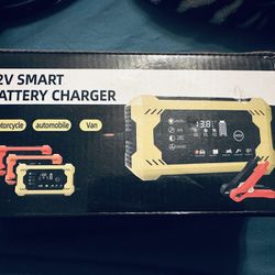 12 VOLT AUTOMOBILE CAR SMART CHARGER WITH CABLES - NEW IN BOX