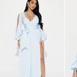 Baby blue fashion nova dress