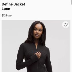 Lululemon define jacket size 10 never worn . Brand new. 