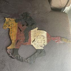 Horse rider Made From License Plates Made In Tx