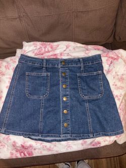 Altrd state blue denim button skirt size small