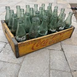 Vintage Coca Cola Crate With Bottles