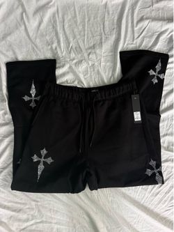 New Men’s Relaxed Rhinestone Sweatpants