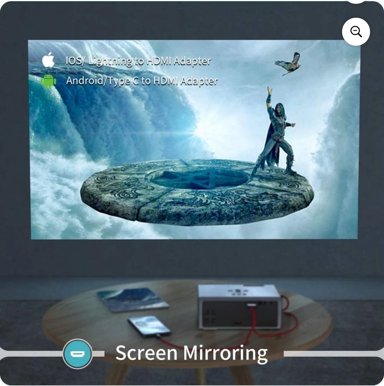 Leisure 410 Native 720P LCD Home Theater Projector, Portable Projector compatiable with iOS/Android Connection, HDMI, PS4, VGA, USB for Home En