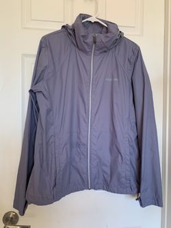 Columbia Hooded Grey Windbreaker Women’s Size L
