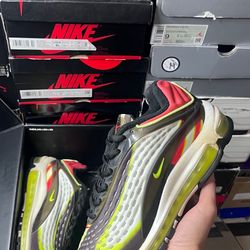 air max deluxe  black volt habanero red 