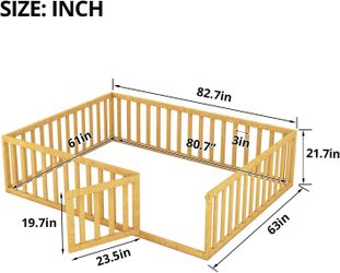 WHITE Queen Size Montessori Floor Bed (inc Platform)