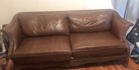 Sofa de madera/antique/ leather OBO