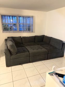 Dark Gray Modular Sectional Sofa thomasvilla