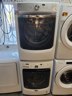 Maytag Front Loading Washer And Stackable Gas Dryer Set